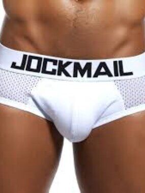 NWT Jockmail White Mesh Men's Briefs Size M